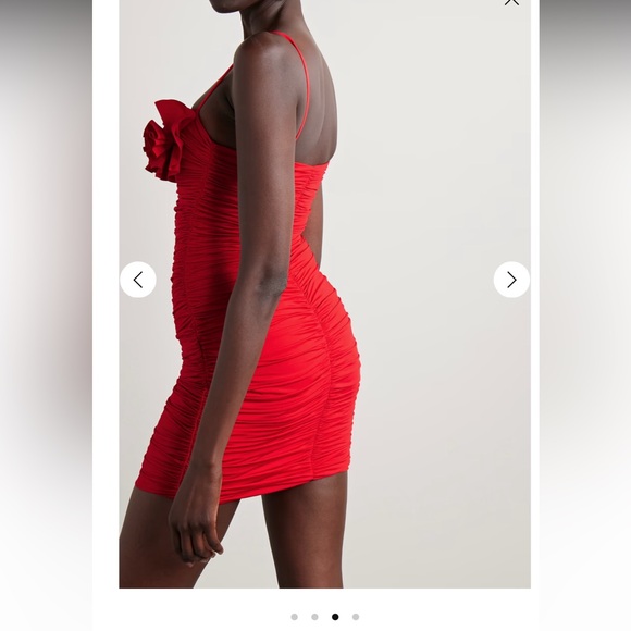 MAYGEL CORONEL
Estribo appliquéd ruched stretch-jersey mini dress. Worn once - Picture 2 of 6